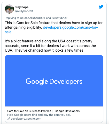 Auto’s te koop via Google Business Profielen