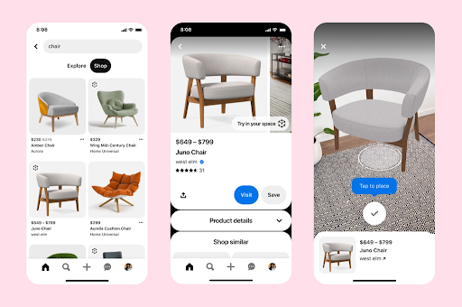 Pinterest introduceert Try On for Home Decor- vind je nieuwe interieur door middel van de AR functie