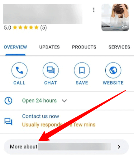 Google Search test een nieuwe knop in de listing van lokale bedrijven