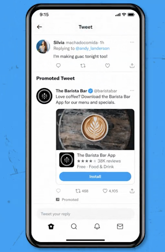 Nieuwe plaatsing voor advertenties op Twitter